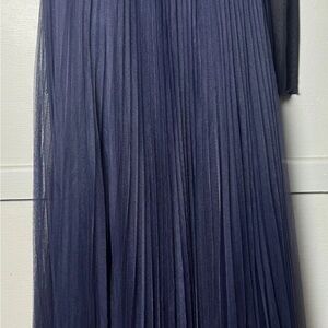 Choklate Paris Navy Pleated Long Tulle Skirt S Small NWT Fairy Formal Whimsical